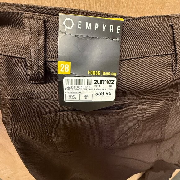 Empyre Forge Boot Cut Jeans - Brown  Size 28 - Picture 3 of 4